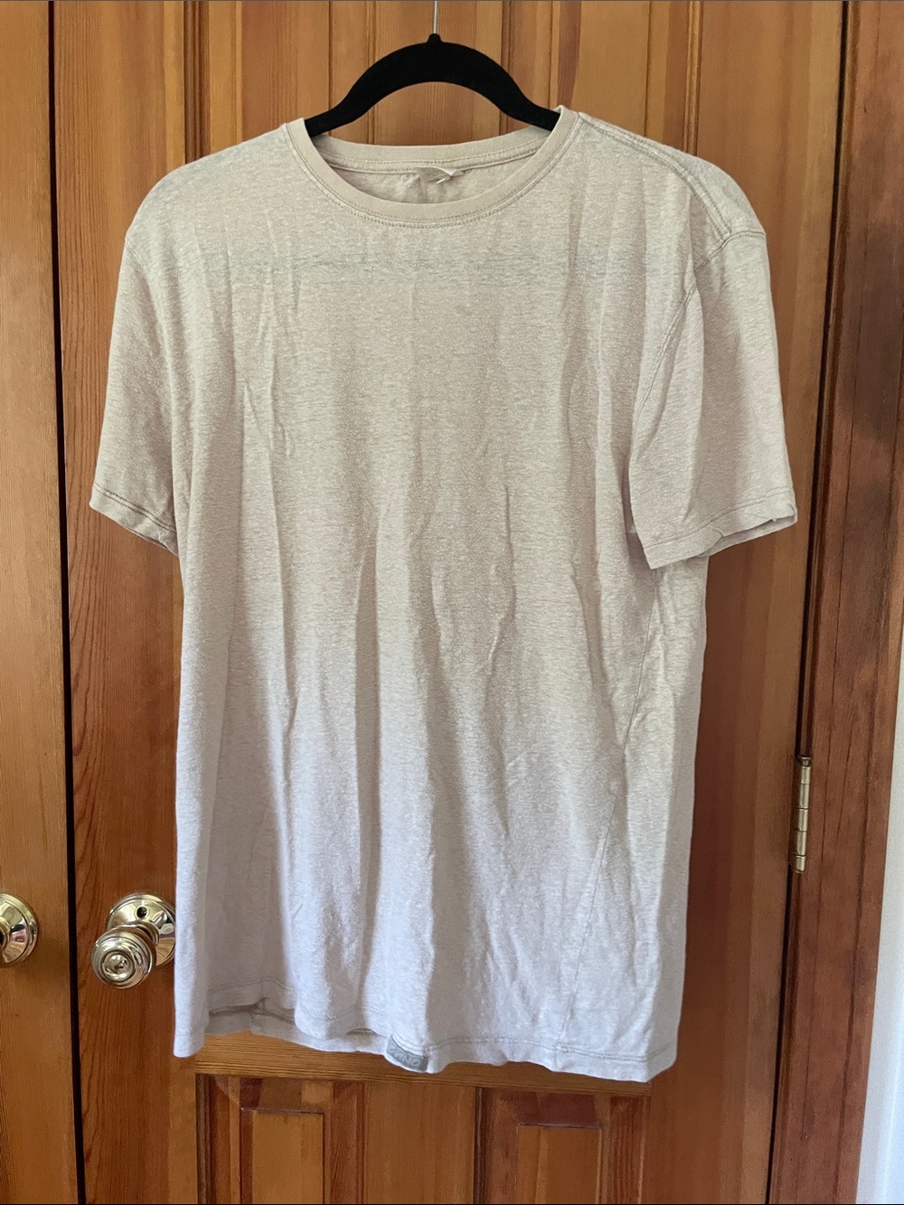 Men's Short Sleeve Onno t-shirt, hemp and cotton, Crewneck, beige